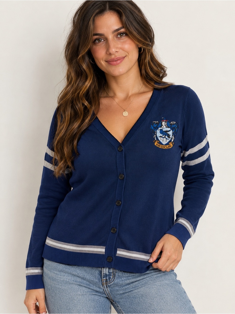 Harry Potter Ravenclaw Cardigan Sweater – Blue Button Front Hogwart